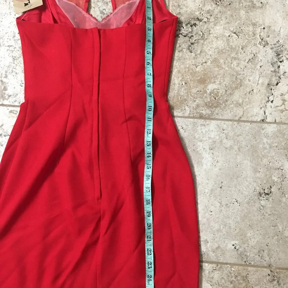 LA GLO Red Sequin Beaded Mini Dress Halter Neck Women's Size 7/8 Festive Dress - Picture 12 of 14